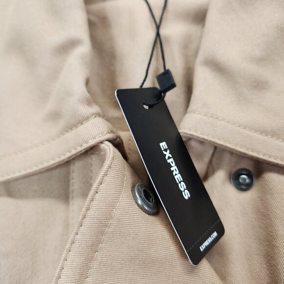 NEW Express Twill Oversized Belted Utility Jacket Brown Women's Small $138‎ - Picture 7 of 14